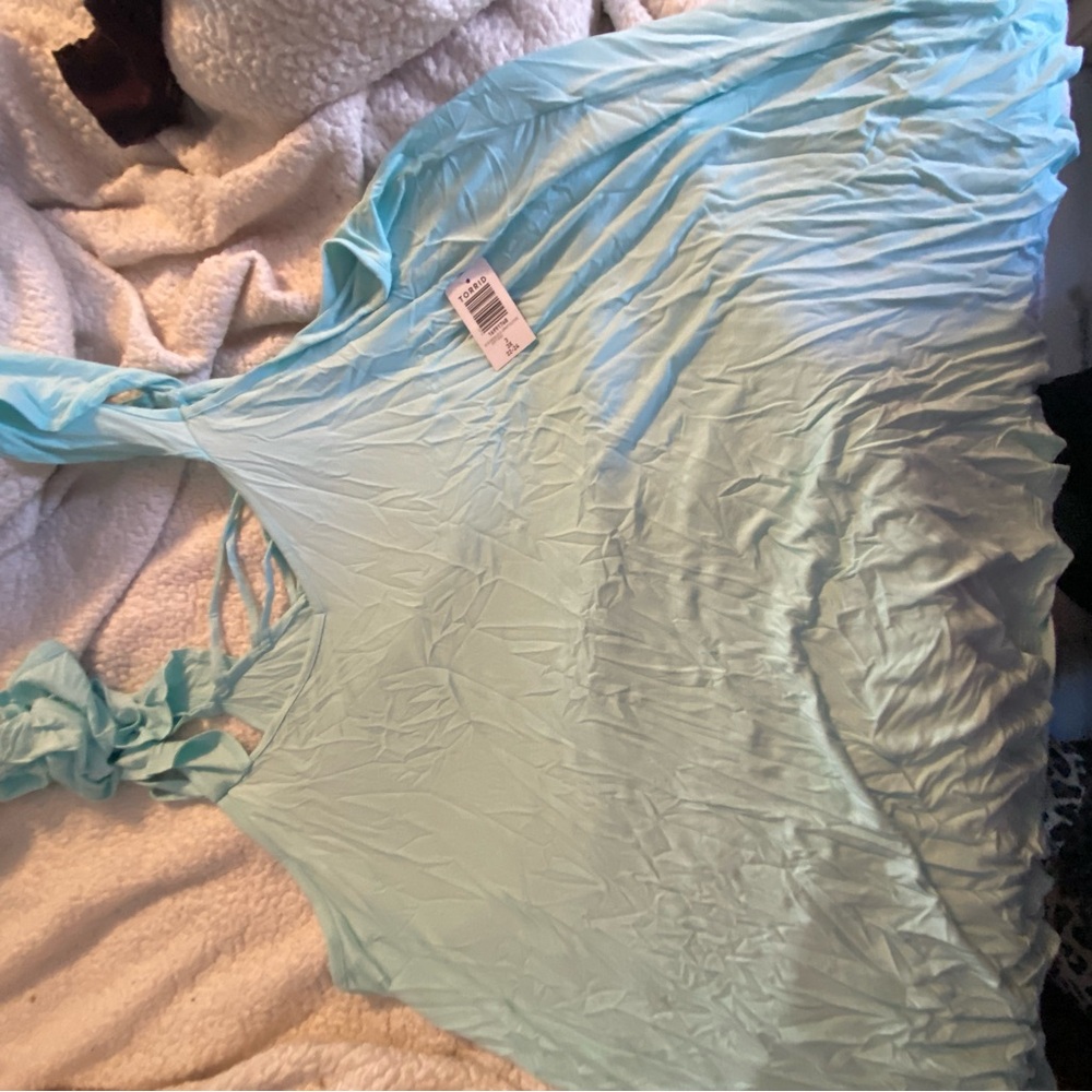 Torrid Aqua Sleeveless Blouse